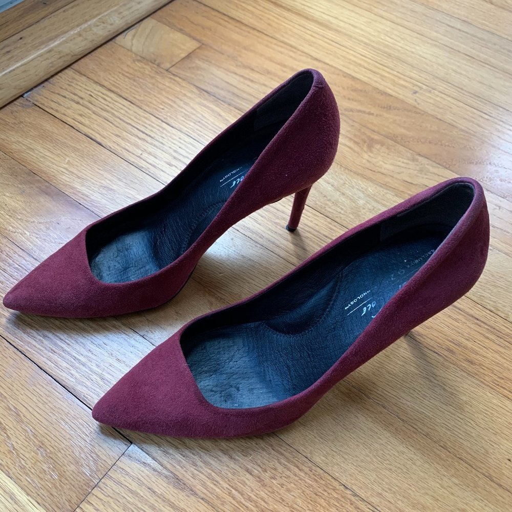 Suede Burgundy Heels